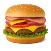 Der ALPEN BURGER bringt herzhafte Alpenkraft auf den Teller: Ein saftiges 125g Rindfleisch-Patty trifft auf frischen Salat,