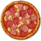 Genießen Sie jetzt die AMORE Pizza – knuspriger Boden, zarter Schinken, saftiges Poulet, würzige Salami und frische Zwiebeln.