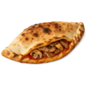Calzone Kebab mit Kebabfleisch, Champignons und Zwiebeln