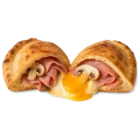 Calzone Pizza mit Vorderschinken, Ei und Champignons