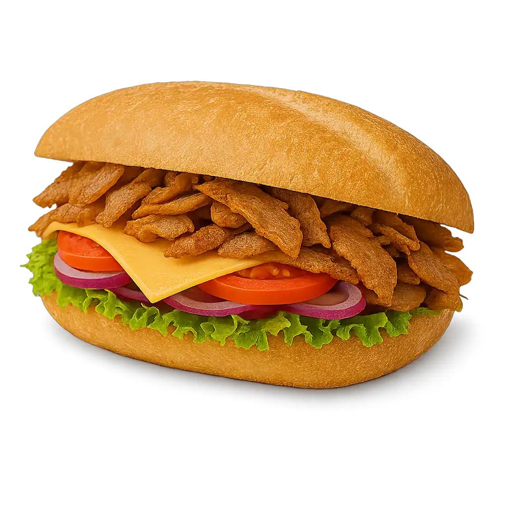 Cheese Kebap mit würzigem Fleisch, frischem Käse und individuell wählbaren Zutaten