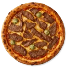 Falcone Pizza mit Kalbfleisch, Knoblauch und Kräuterbutter