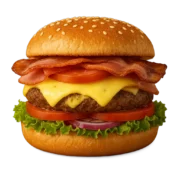 Jetzt LA CROSTA BURGER genießen – 125g Rindfleisch, knackiges Gemüse, cremiger Käse, Schinken und Speck vereint in einem rustikalen Burger. Gleich bestellen und heiß serviert bekommen!