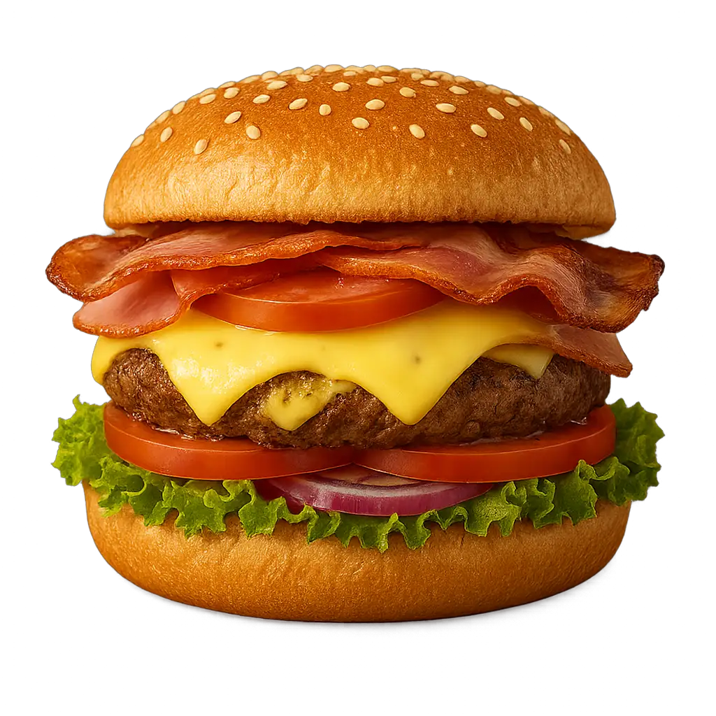 Jetzt LA CROSTA BURGER genießen – 125g Rindfleisch, knackiges Gemüse, cremiger Käse, Schinken und Speck vereint in einem rustikalen Burger. Gleich bestellen und heiß serviert bekommen!