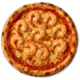 Pizza Crevetten mit Riesenkrevetten und Knoblauch