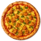 Pizza India mit Pouletfleisch, Ananas und Curry