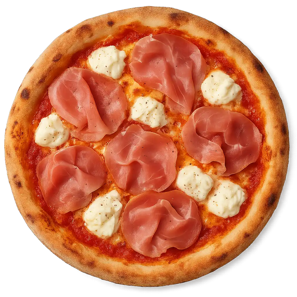 Pizza Mascarpone mit Rohschinken und cremigem Mascarpone