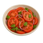 TOMATEN SALAT – Wahl aus: mit French-Dressing, mit Italian-Dressing oder ohne Dressing